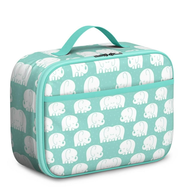 Sac à Lunch Géant Doux – Illustration Artistique Rétro de Bébé Éléphant Tribal Sac à Lunch Isolé pour l'École
