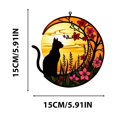 thumbnail image 3 of BNNG Black Cat Decor On White Moon Stained Glass Window Hanging Suncatcher for Windows Panels Sun Catcher Halloween Ornament Decoration Memorial Gift for Lover Cat, 6 inches, 3 of 8