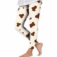 thumbnail image 2 of LUGOGNE Toddler Girls Leggings Cow Print Full Length Yoga Pants Comfortable Soft Stretchy School Daily Play Bottoms, 2 of 9