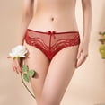 thumbnail image 2 of PMVFHDE Womens Low Waist Triangle Underwear For Girls Breathable Sheer Mesh Lace Trim Briefs Panties For Women Red，M, 2 of 5