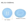 thumbnail image 2 of Uxcell 50Pcs 40L Sewing Buttons 1"(25mm) Resin Round Flat 4-Hole Craft Buttons for Sewing Clothing and DIY, Light Blue, 2 of 5