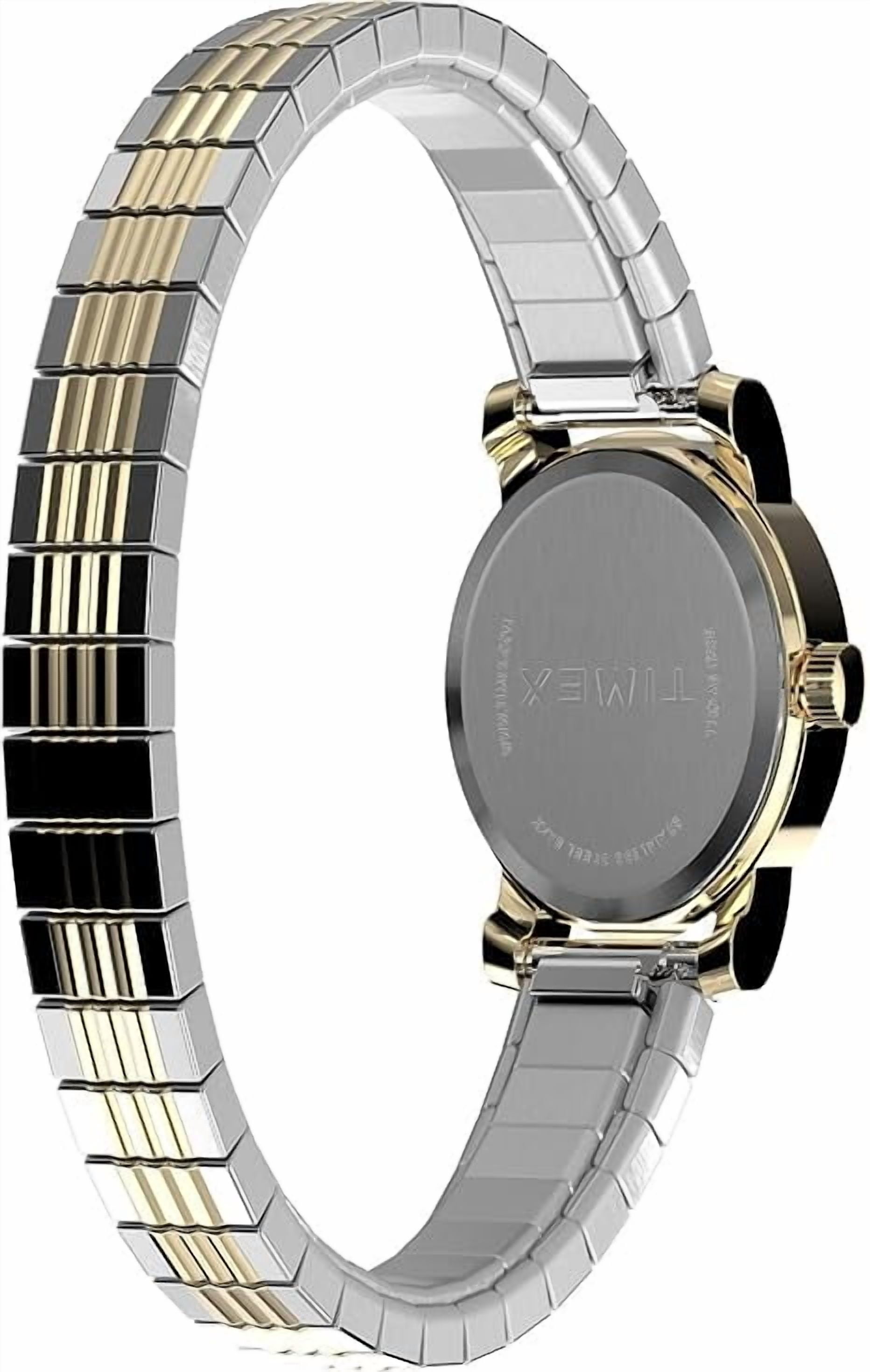 Timex Women's Cavatina 18mm Watch - Two-Tone Expansion Band Mother of Pearl Dial Gold-Tone Case