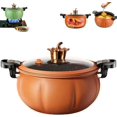 thumbnail image 1 of Multifunctional Large Capacity Non-Stick Pressure Cooker, Micro Pressure Cooker Pot, Non-Stick Surface, Visual Glass Lid with Lid for Culinary Styles (Pumpkin shape-8L), 1 of 8