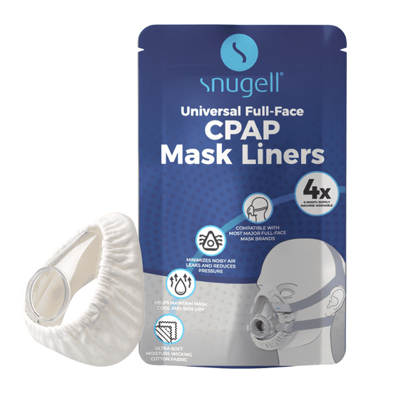 Full-Face CPAP Mask Liners by Snugell One Size Fits Most Fabric Minimizes Noisy Air Leaks