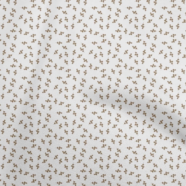 oneOone Polyester Spandex Brown Fabric Floral Fabric For Sewing Printed Craft Fabric By The Yard 56 Inch Wide