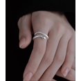 thumbnail image 5 of Sterling Silver Snake Ring with Green Gemstone Eyes, Adjustable Size 5.45.7cm, Women's Jewellery, 0.3cm Band Width, Silicone, 5 of 5