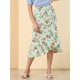 thumbnail image 3 of Allegra K Falda midi cruzada floral para mujer Faldas asimétricas de cintura con lazo con volantes Cian XL, 3 of 6