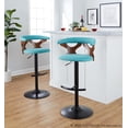 thumbnail image 3 of Gardenia Adjustable Bar Stool, Chrome Bar Stools, Bar Chairs, Swivel Bar Stools, Bar Stools Set of 2 (Teal Fabric), 3 of 6