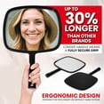 thumbnail image 3 of MIRRORVANA Hand Mirror with Ergonomic Handle - Handheld Mirror for Makeup, Home Haircuts, Dental and Barber Use, 8” x 11” (Black), 3 of 6