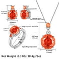 thumbnail image 4 of Ydou Rose Jewelry Set - 18K White Gold Plated Rose Cut Cubic Zirconia Flower Necklace/Earrings/Ring Set Anniversary Birthday Jewelry Gift for Women, 4 of 9