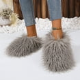 thumbnail image 3 of Women's Curly Furry Slippers, Indoor Thermal Cozy Fuzzy Shoes, Warm Bedroom Floor Plush Slippers With Non-slip Sole, 3 of 8