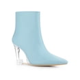 thumbnail image 1 of BLISSFUL STEP Bottines à Talon Compensé Transparent à Bout Pointu pour Femmes Bleu Ciel (Taille 7), 1 of 6