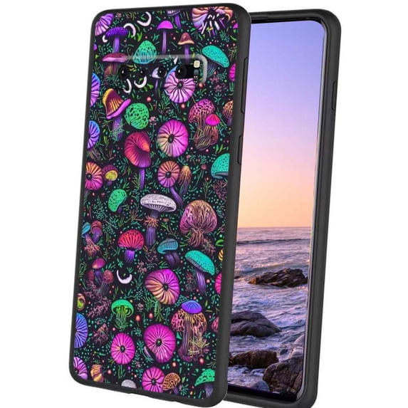 Compatible with Samsung Galaxy S10+ Plus Phone Case, Shrooms-Mushrooms-1 Case Silicone Protective for Teen Girl Boy Case for Samsung Galaxy S10+ Plus