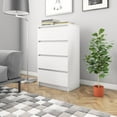 thumbnail image 5 of IM Lashes 4-Drawer Chest Shelf Bedside End Table Sideboard Cabinet Dresser Tall Nightstand Multifunctional Organizer Accent Furniture, 23.6"x13.8"x38.8", White, 5 of 6