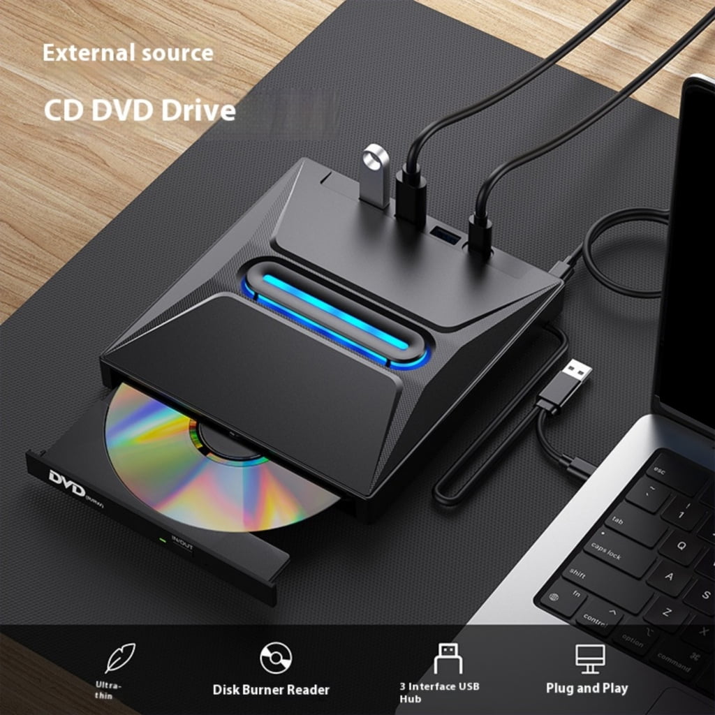 External Disk Drive USB3.0 Fast Transfer Disc Burning Player 7 In 1 Functionality For PC Desktop Devices