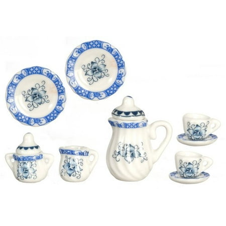 Dollhouse Tea - Dollhouse Blue/Gold Tea Set/10Pcs