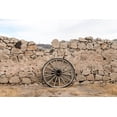 thumbnail image 2 of Highmith, Carol 24x17 Gold Ornate Wood Framed with Double Matting Museum Art Print Titled - Wagon wheel against a stone fence at Hueco Tanks State Park, northwest of El Paso, TX, 2 of 4