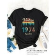 thumbnail image 4 of SLADYGLO Women Crew Neck Short Sleeve Vintage 1974 Original Parts Print T-Shirt, 4 of 7
