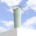 thumbnail image 3 of Zak Designs Sutton Travel Tumbler for On the Go, 30oz Stainless Steel with Vacuum Insulation, Straw Spout, Carry Handle for Cold Drinks (Icicle Mint Green), 3 of 5