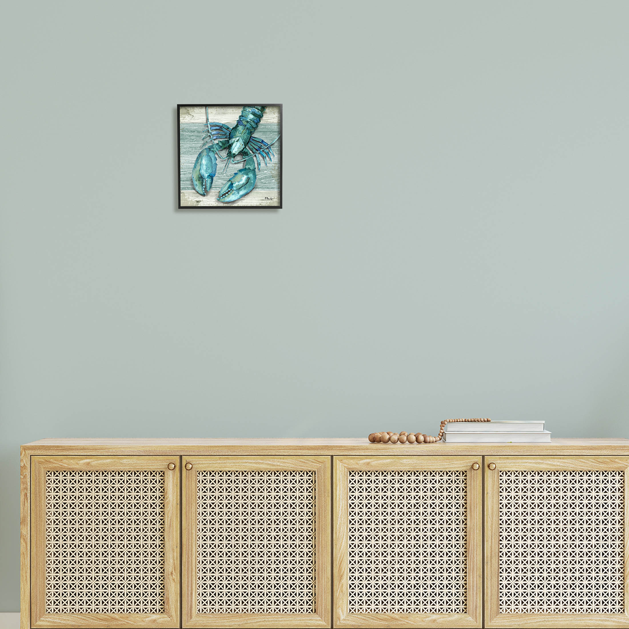 Stupell Industries Northpoint Lobster Rustic Sealife Graphic Art Black Framed Art Print Wall Art, Design by Paul Brent