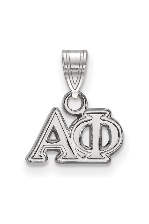 925 Sterling Silver Rh-plated LogoArt Alpha Phi Medium Pendant; for Adults and Teens; for Women and Men