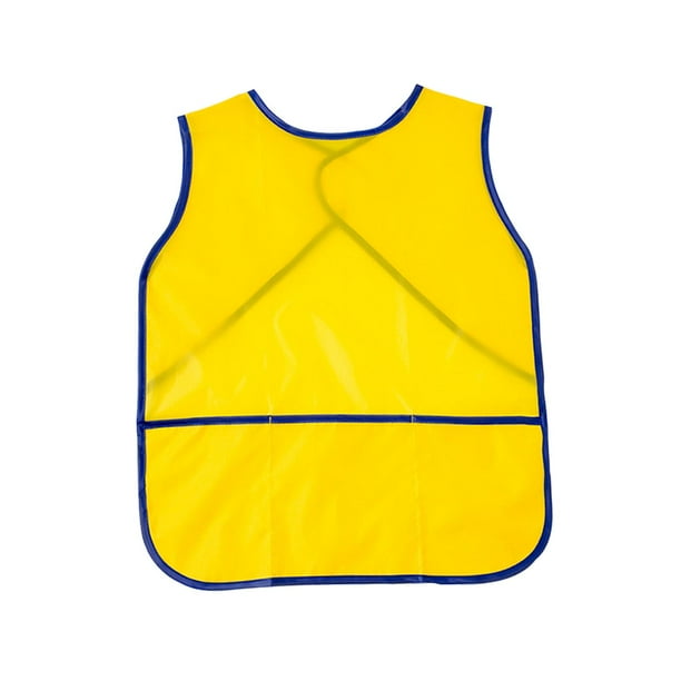 Delantales de arte para niños, delantales de pintura para artistas, delantal de juego para niños resistente a las manchas Amarillo