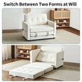 thumbnail image 4 of Capri 38.97”W Oversized Single Sofa Chair with Backrest, Multifunctional Sleeper Chair, Convertible Sofa Bed, Chenille Modern Accent Chair, Reading Armchair for Living Room Bedroom Study, White, 4 of 9