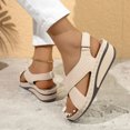 thumbnail image 6 of Wovix Women's Sandals Faux Leather Shoes Breathable Soft Arch Support Wedge Shoes Classic Simple Footwear Indoor Outdoor Shoes, 6 of 9