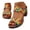 Pink, variant on Modisza Women Low Heels Sandals with Flower Print Open Toe Slip on Slides Chunky Block Heel Dress Slide Shoes for Summer Size 6 Blue