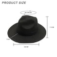 thumbnail image 2 of Sombrero de sol de ala ancha con visera ancha para mujer Sombrero enrollable de paja de Panamá Sombrero de sol de playa Fedora, 2 of 5