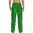 thumbnail image 3 of Junzan Men'S Pajama Pants Green Glitter Sleepwear Pants Pj Bottoms Drawstring And Pockets, 3 of 9