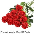 thumbnail image 2 of 10pcs Artificial Silk Rose Flower 19 inch Long Stem Roses Flowers Arrangement Branch for Wedding Proposal Candlelight Dinner Birthday Decor, 2 of 6