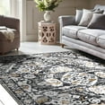 thumbnail image 3 of MeyJey Boho Indoor Living Room Area Rug 3'x5', Non-Slip Machine Washable Vintage Oriental Distressed Floor Carpet for Bedroom Dining Kitchen Hallway Nursery, Gray/Brown, 3 of 11