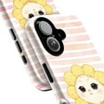 thumbnail image 2 of Cute Cat Sunflower Phone Case, Adorable Pet Face Design with Pink Stripes, Protective Matte iPhone Cover for iPhone 17 16 15 14 13 12 11, Fun Animal Lover Gift, 2 of 6