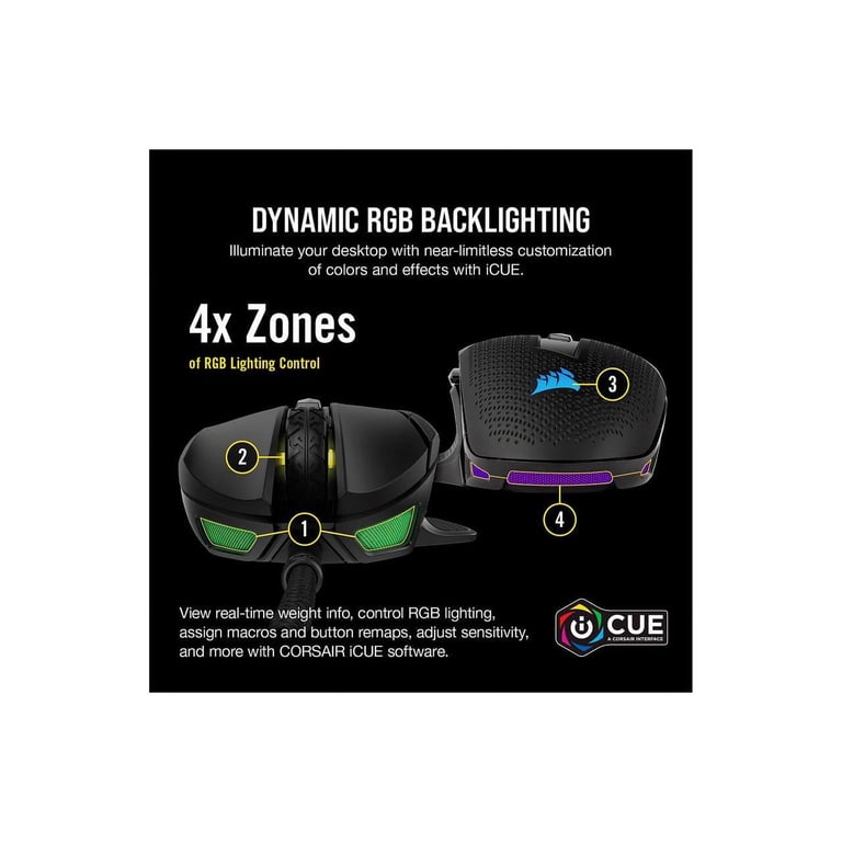 Corsair NIGHTSWORD RGB Tunable FPS/MOBA Gaming Mouse - Optical 