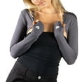 thumbnail image 3 of Jess by Meiko Women's Shrug Long Sleeves Thumb Hole Bolero Knit Cropped Shrug M Grey, 3 of 7
