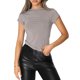 thumbnail image 1 of Mujeres Moda Salvaje Camisetas Color Sólido Cuello Redondo Manga Larga Camisas Primavera Otoño Slim Fit Streetwear Nituyy Color Sólido Cuello Redondo Manga Larga Bottoming Camisetas, 1 of 5