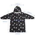 thumbnail image 3 of Wearable Blanket Hoodie,Alien UFO Black Pattern Oversized Sherpa Blanket Hoodie with Super Pockets,Super Warm Fuzzy Pullover for Women & Men, 3 of 4