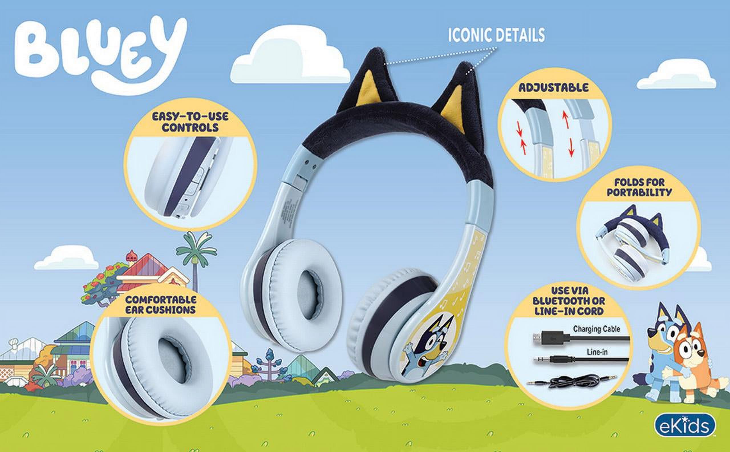 eKids Bluey Bluetooth Wireless Headphones for Kids photo 3