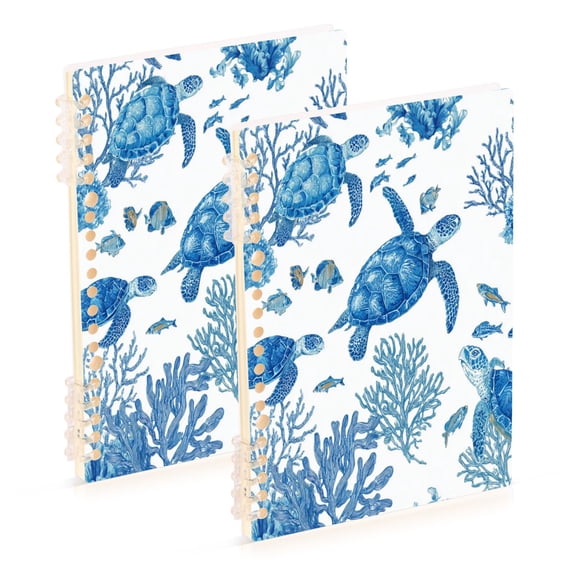 Wirebound Notebook Hardcover Spiral Notebooks Sea Turtles and Coral Reefs, 60 Pages, 80 GSM, 5.7 x 8.3in