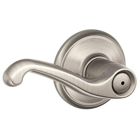 Satin Nickel Residential Single Schlage F40FLA619 Flair Privacy Lever, Satin Nickel, Ideal for residential single and multi-family bed or bathroom doors. By Schlage Lock Company ()