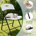 thumbnail image 4 of WASUHE 4 Pack White Folding Chairs with Enhanced Iron Frame, Stackable Plastic Folding Chairs for Outside, Indoor, Party, Wedding, Meeting Room, Patio and Garden, Weight Capacity 350 lbs, 4 of 10