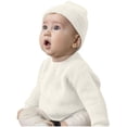 thumbnail image 6 of AHTJRT Crewneck Sweater for Kids Boys Girls Long Sleeve Stretchy Chunky Pullover Solid Color Lightweight Breathable Sweaters Khaki 1-2 Years, 6 of 7