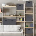 thumbnail image 3 of Biwat Simple Houseware 11 Inch Foldable Cube Storage Bin with Handle, 6 Pack, Dark Grey, 3 of 4