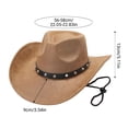 thumbnail image 3 of Sombrero de copa tipo tibetano de ala grande de ala ancha con cinturón y correa ajustable para la barbilla para festivales de viajes al aire libre tanto para hombres como mujeres, 3 of 6