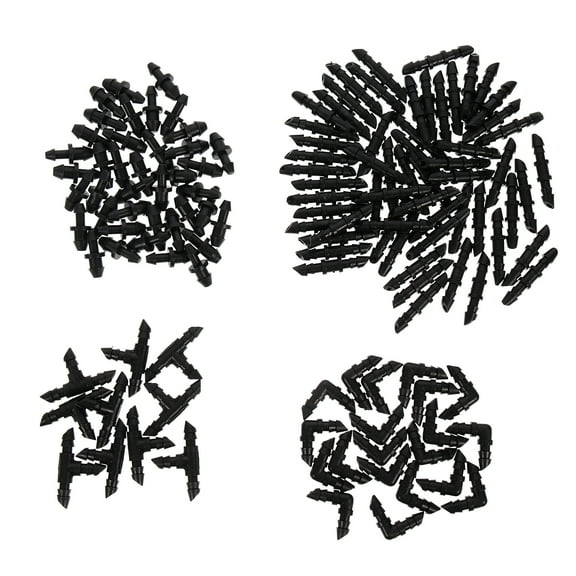 130 Pcs Irrigation Tee Adapter Faucet Quick Connector Plant Watering System Automatic Black