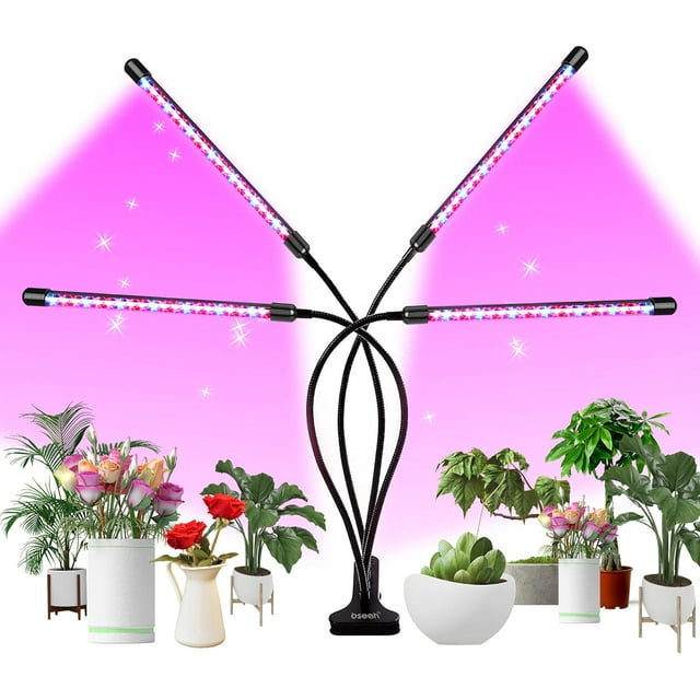 Grow Light Plant Light Indoor Plants Full Spectrum Clip Plant Growing Lamp Level Dimmable Auto On Off Timing Hrs ( )