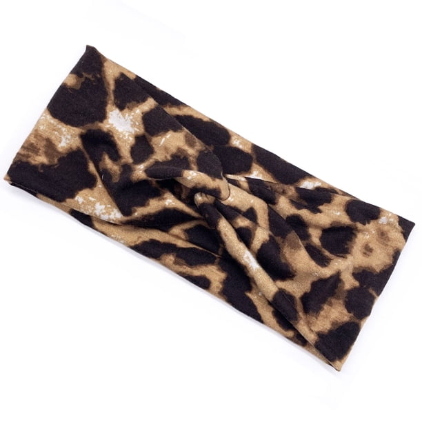 Diadema de ganchillo Minnieouse con Estampado de leopardo banda para la cabeza deportiva alta elasticidad