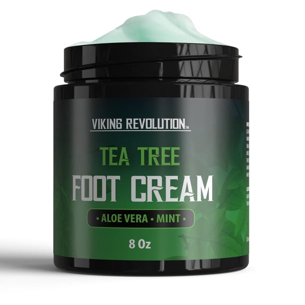 Viking Revolution Crema para pies de árbol de té para talones secos y agrietados - Crema para pies para pies secos y agrietados Bálsamo para pies secos y agrietados - Crema para pies secos Crema repar