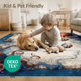 thumbnail image 4 of ODIKA 6'x9' Washable Area Rug Non-Slip, Chair-Friendly, Cartoon Pirate Octopus Nautical Map Compass Vintage Abstract for Dining Room, Under Table, Office Décor, 4 of 7